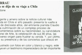 Claudio Arrau, lo que nunca se dijo de su viaje a Chile.