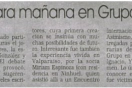 Luis Contreras Jara Mañana en grupo Literario Ñuble.