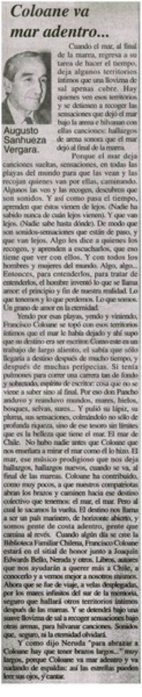 Coloane va mar adentro...