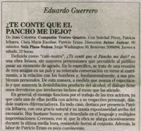 ¿Te conté que el Pancho me dejó?