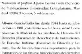 Notas bibliográficas : homenaje a Alfonso García Gallo