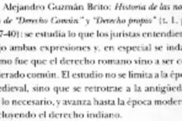 Historia de las nociones de Derecho Común y Derecho Propio