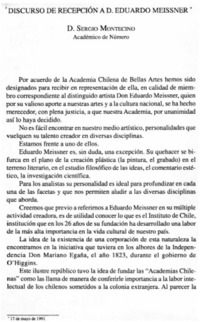Discurso de recepción a D. Eduardo Meissner