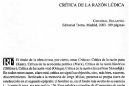 Crítica de la razón lúdica