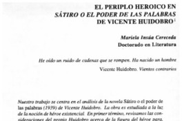 El periplo heroicoen Sátiro o el poder de las palabras de Vicente Huidobro