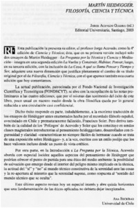 Martín Heidegger. Filosofía, ciencia y técnica