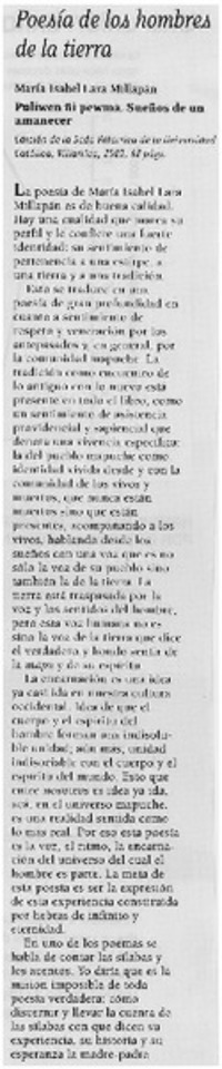 Poesía de los hombres de la tierra