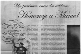 Un paréntesis entre dos calderos : homenaje a Manuel Vázquez Montalbán