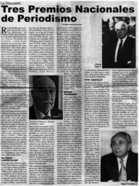 Tres Premios Nacionales de Periodismo