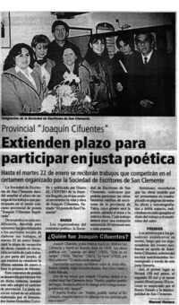 Extienden plazo para participar en justa poética