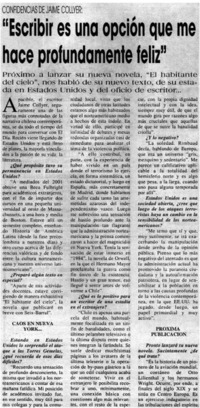 Escribir es una opción que me hace profundamente feliz [entrevistas]