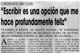 Escribir es una opción que me hace profundamente feliz [entrevistas]