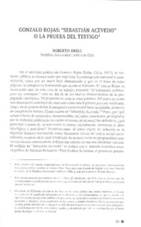 Gonzalo Rojas: "Sebastián Acevedo" o la prueba del testigo