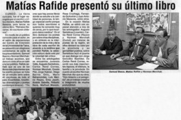 Matías Rafide presentó su último libro