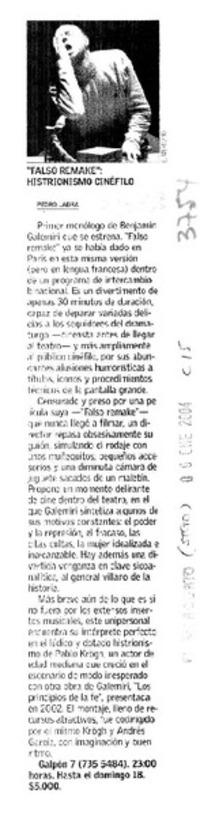 Falso remake : histrionismo cinéfilo