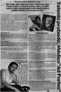 Daniel Lattus Ramos, actor : [entrevistas]