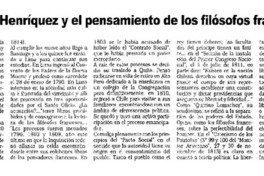 Camilo Henríquez y el pensamiento de los filósofos franceses