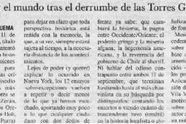 ¿Apocalipsis ahora? Chile y el mundo tras el derrumbe de las Torres Gemelas