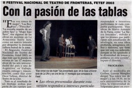 Con la pasión de las tablas.