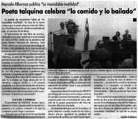 Poeta talquina celebra "lo comido y lo bailado"