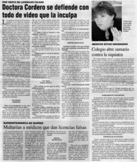 Doctora Cordero se defiende con todo de video que la inculpa : [entrevistas]