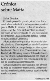 Crónica sobre Matta