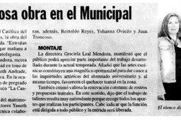 Reestrenan exitosa obra en el Municipal.