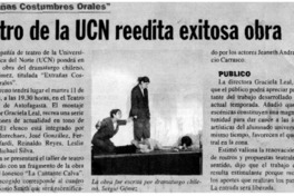 Teatro de la UCN reedita exitosa obra.