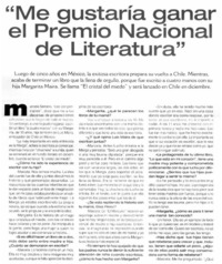 Me gustaría ganar el Premio Nacional de Literatura" : [entrevistas]