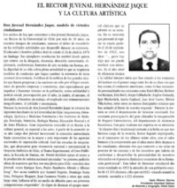 El rector Juvenal Hernández Jaque y la cultura artística