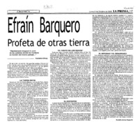 Efraín Barquero : profeta de otras tierras