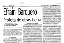 Efraín Barquero : profeta de otras tierras