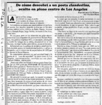 De cómo descubrí a un poeta clandestino, oculto en pleno centro de Los Angeles