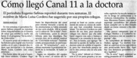 Cómo llegó canal 11 a la doctora