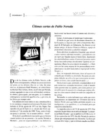 Últimas cartas de Pablo Neruda