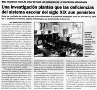 Una investigación plantea que las deficiencias del sistema escolar del siglo XIX aún persisten