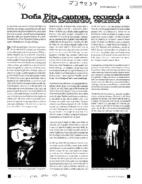 Doña Pita, cantora, recuerda a don Eduardo, escritor.