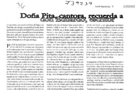 Doña Pita, cantora, recuerda a don Eduardo, escritor.