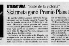 Skármeta ganó Premio Planeta de Novela