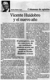 Vicente Huidobro y el nuevo año