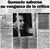 Gumucio saborea su venganza de la crítica