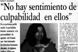 No hay sentimiento de culpabilidad en ellos" : [entrevistas]