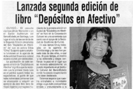 Lanzada segunda edición de libro "Dépositos en Afectivo"