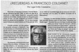 Recuerdas a Francisco Coloane?