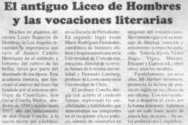 El antiguo Liceo de Hombres y las vocaciones literarias