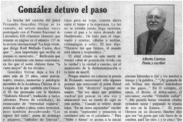 González detuvo el paso