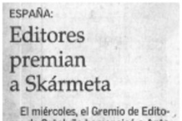 Editores premian a Skármeta.