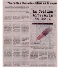 La crítica literaria chilena es la mejor de Sudamérica : [entrevistas]