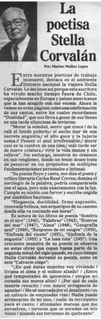 La poetisa Stella Corvalán