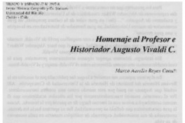 Homenaje al profesor e historiador Augusto Vivaldi C.